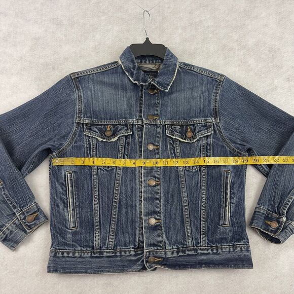 Levis Levi Strauss Signature Trucker Jacket Womens Size Medium 8-10 Blue Denim - Picture 6 of 12